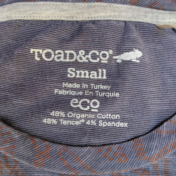 Toad & Co Geometric Print Heathered Organic Cotton Tencel Blend Pockets Small - Picture 7 of 8